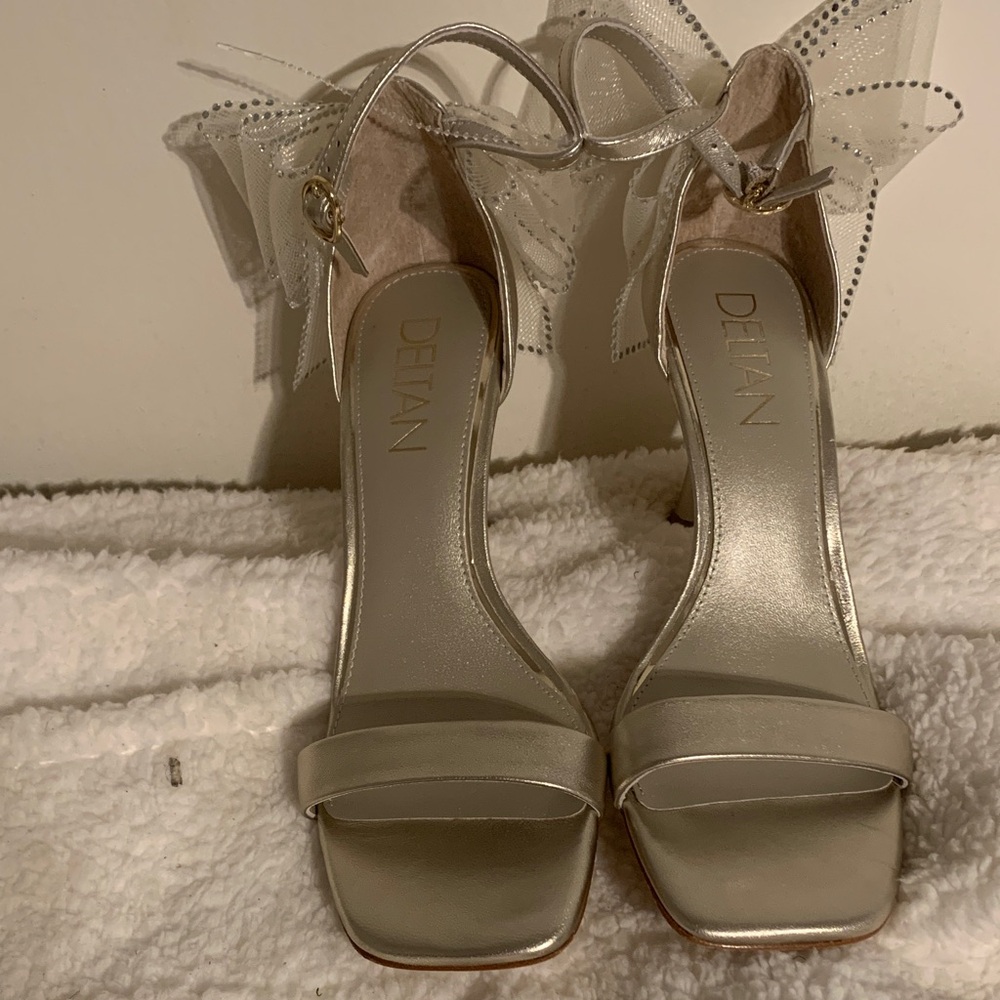 Delta Silver Heeled Sandals